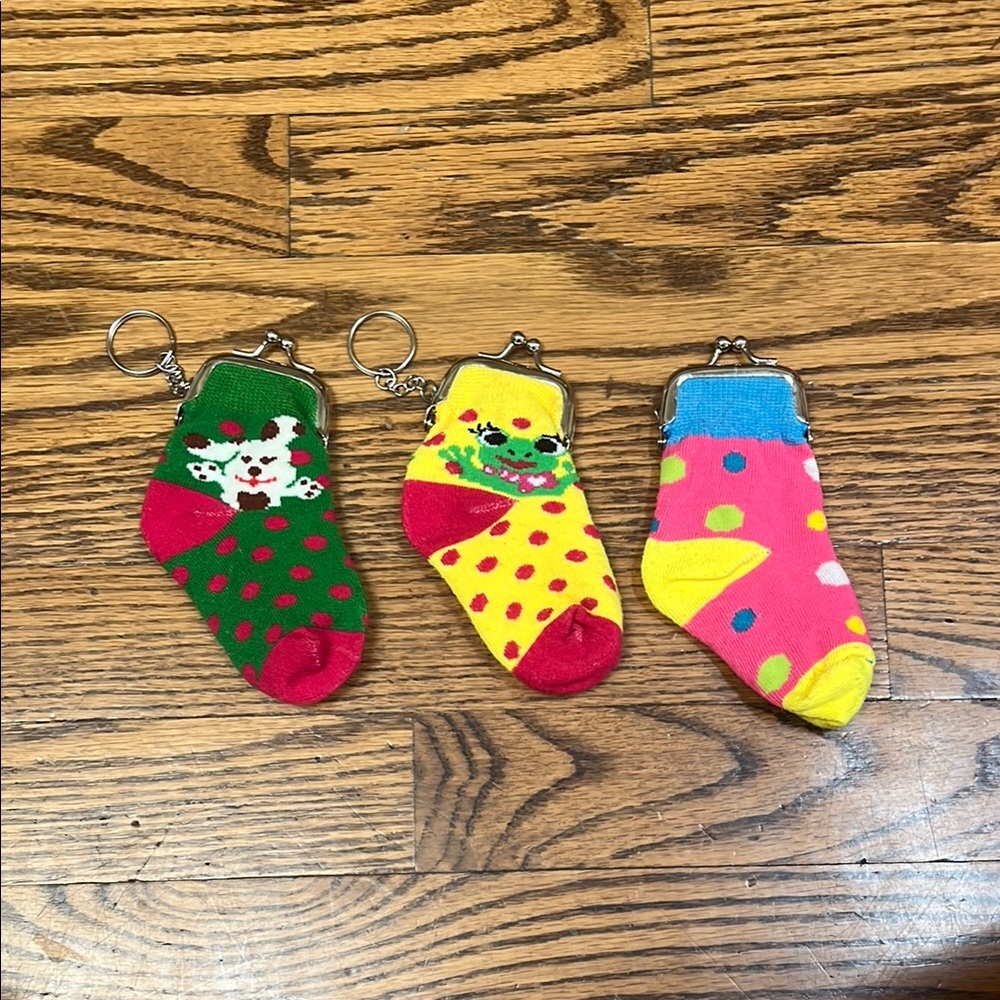 Colorful Sock Keychains Set